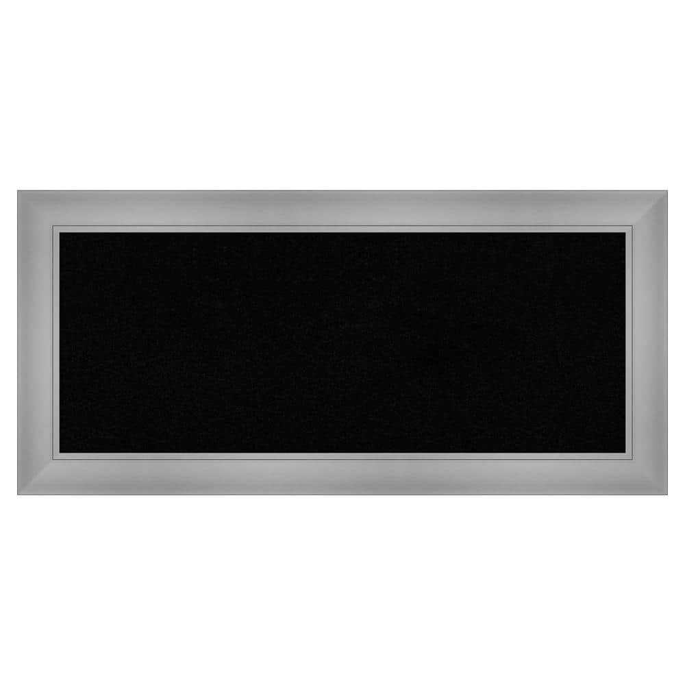 Amanti Art Flair Polished Nickel Framed Black Corkboard 34 in. x 16 in ...