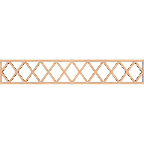 Ekena Millwork Wolford Fretwork 0.375 in. D x 46.625 in. W x 8 in. L Hickory Wood Panel Moulding