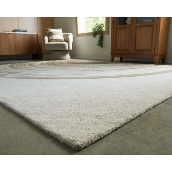 Rizwana 5 ft. x 7 ft. Beige/Gray Abstract Area Rug