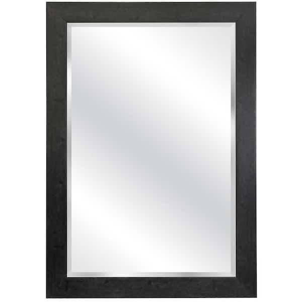 Black 30 in. W x 42 in. H Rectangle Plastic Framed Mirror