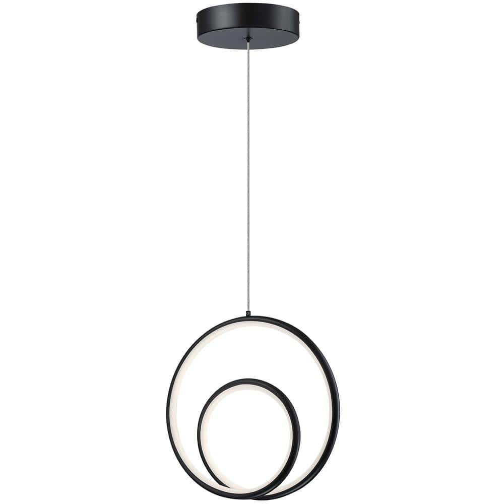 Modern Matte Black LED Pendant Light with White Silicone Diffuser