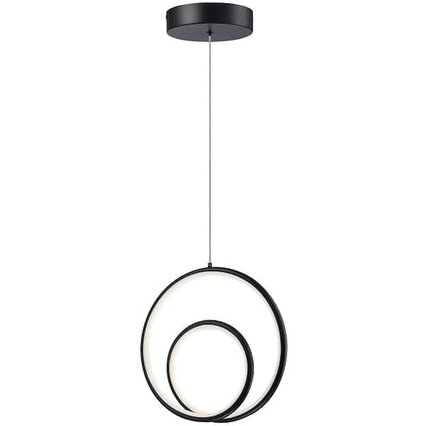 Dainolite Gabriel 1 Light Matte Black Statement Integrated LED Pendant Light