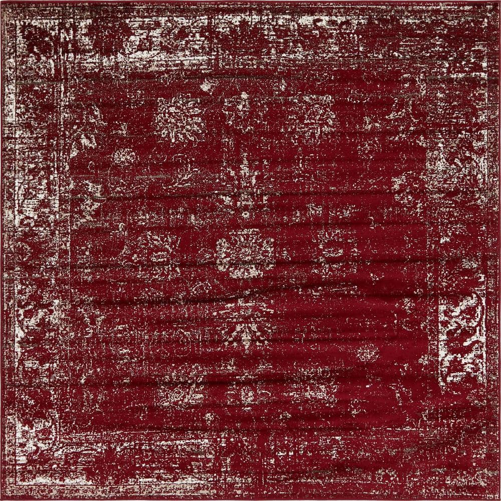 Unique Loom Sofia Casino Burgundy 8' 0 X 8' 0 Square Rug 3141388 - The ...