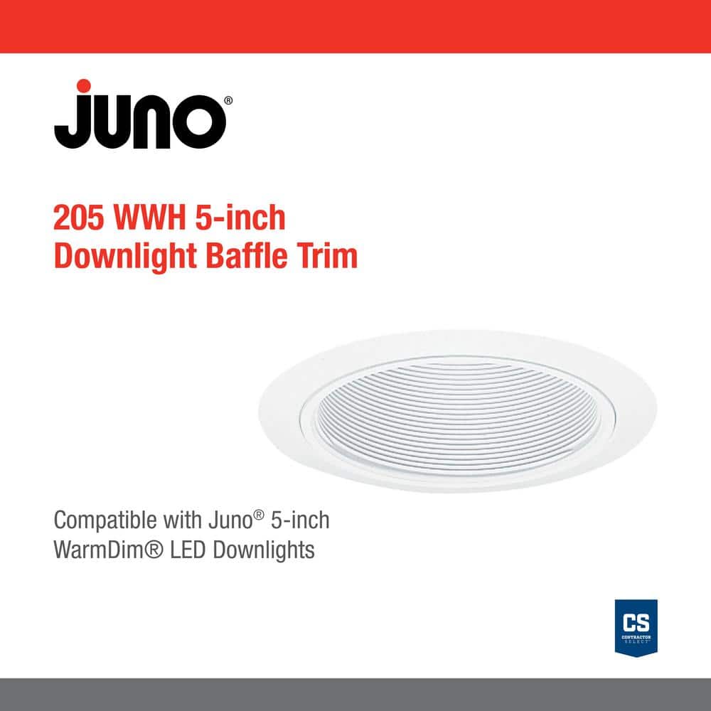 White 5-Inch Metal Baffle Recessed Down Light Trim