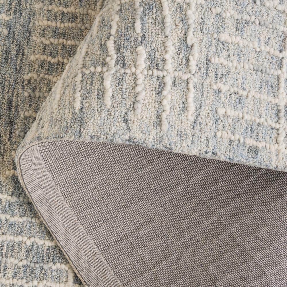 Light Blue 4' x 6' Handmade Wool Tufted Abstract Rug
