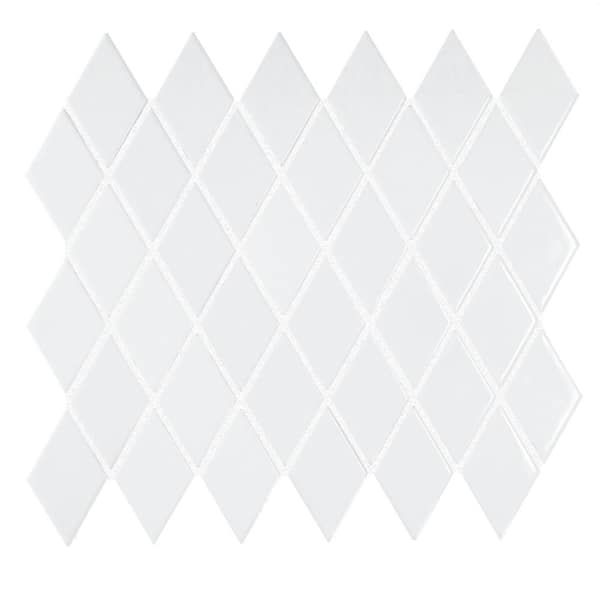 Glazed Ceramic Diamond Mosaic Tile, Diamond Shaped Ceramic Tile Backsplash