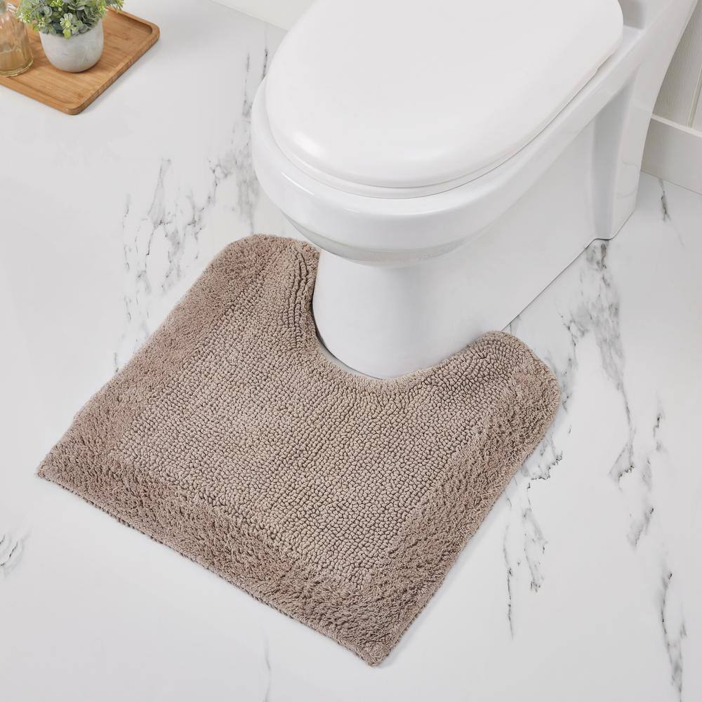 Gray Cotton Tufted Reversible 3-Piece Bath Rug Set
