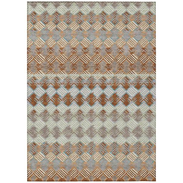 Chantille Machine Washable Indoor/Outdoor Abstract ACN2773 Paprika 10 ft. x 14 ft. Area Rug