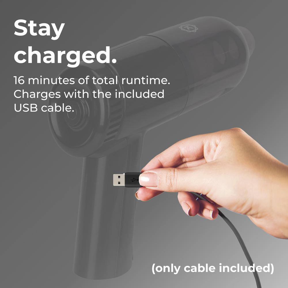 Portable Cordless Black Handheld Car Vacuum with Washable Filter