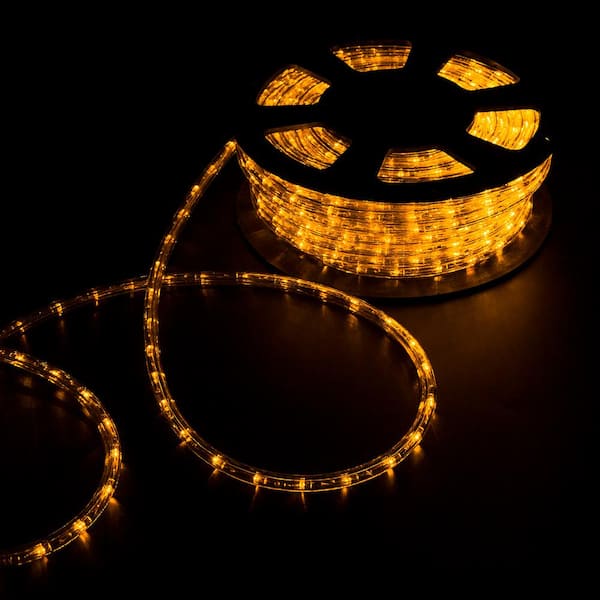 walsport Outdoor 100 ft. 110-Volt Plug-In Yellow Color Changing Light LED Rope Light