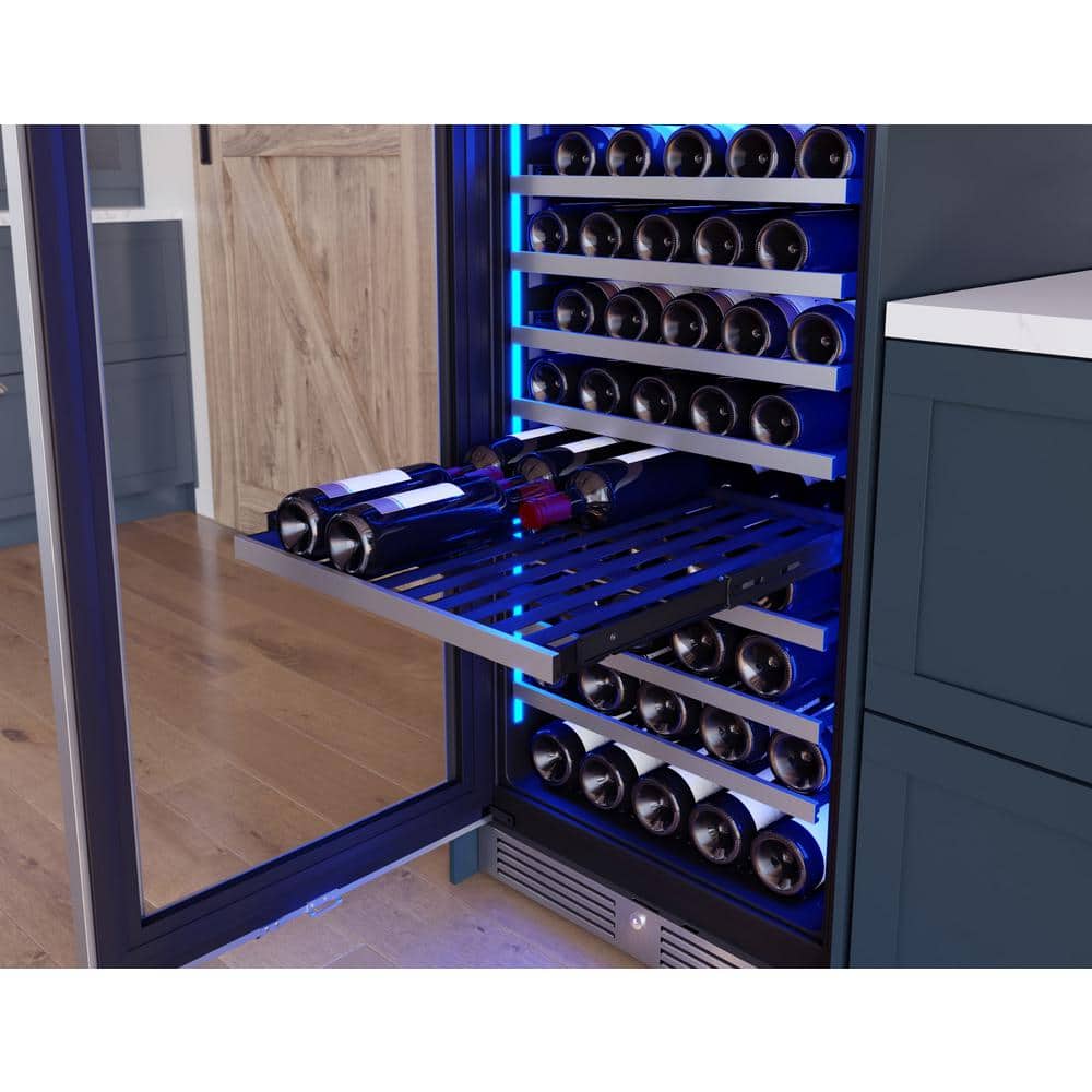 Zephyr 24" Stainless Steel Dual Zone Wine Cooler with LED Lighting