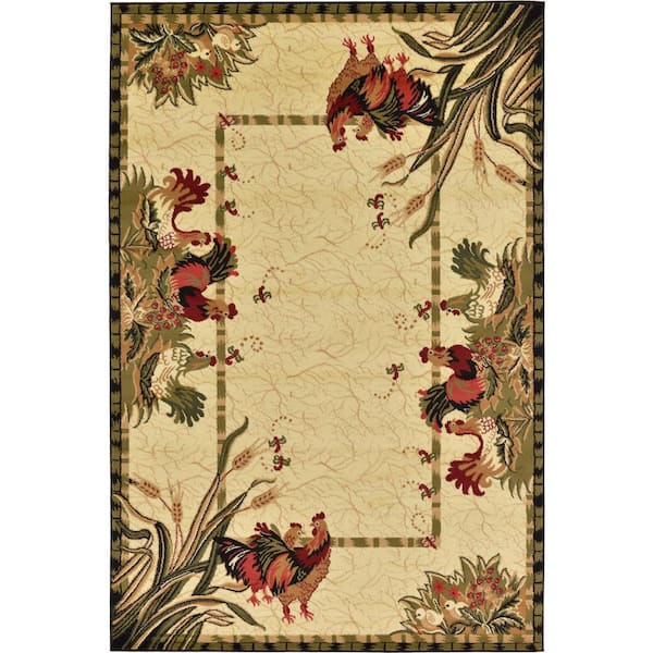 Barnyard Farm Ivory 6' 0 x 9' 0 Area Rug