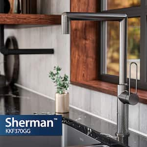 Sherman Single Handle Deck Mount Standard Kitchen Faucet in Gunmetal Grey