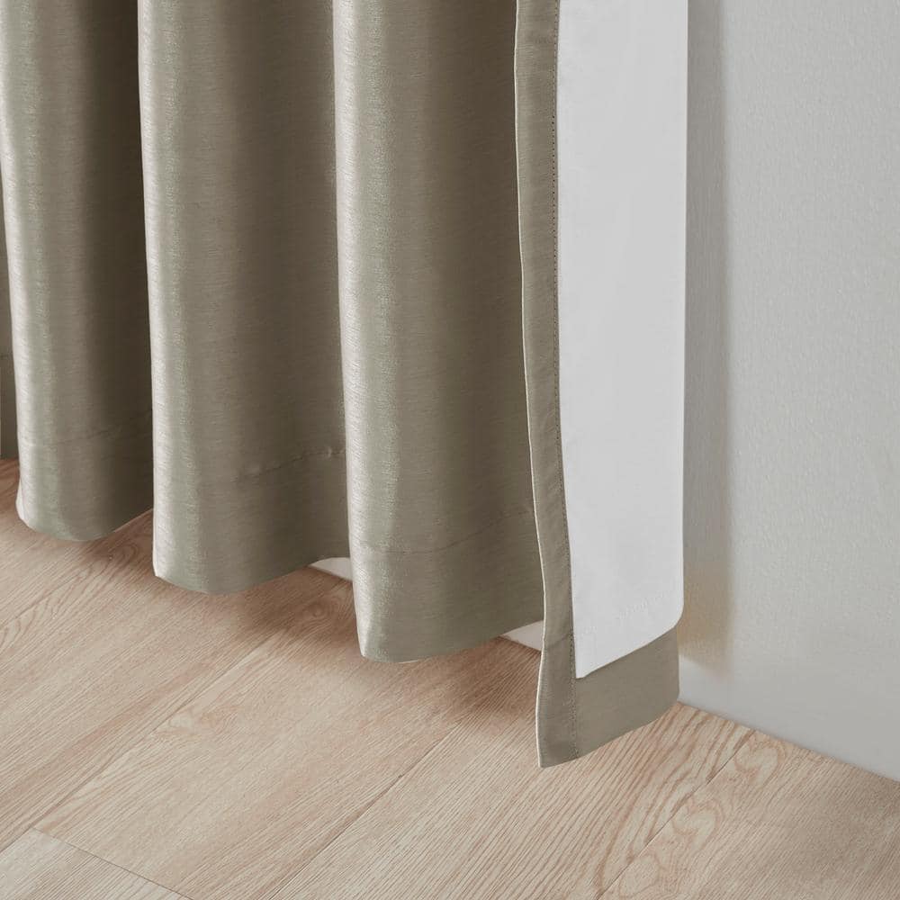 Emilia Faux Silk Twist Tab Total Blackout Window Curtain Panel