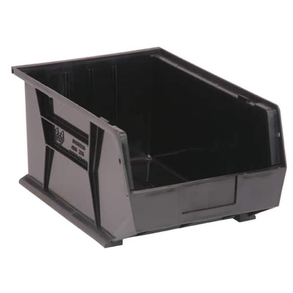 Ultra Series 13.71 Qt. Stack and Hang Bin in Black (4-Pack)