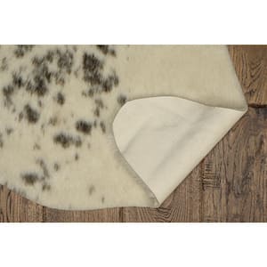 Crocus 4 ft. x 5 ft. Faux Hide Mini Brown and White Speckle Area rug