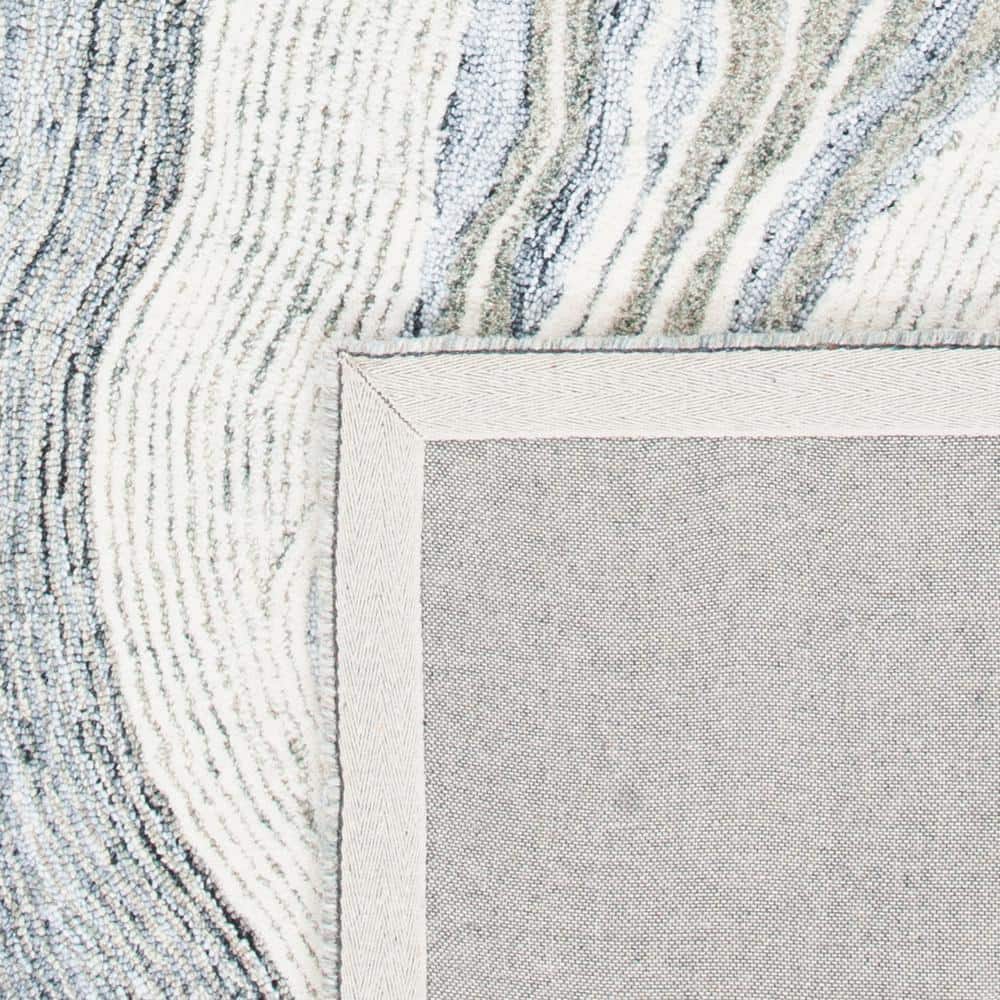 Mid-Century Modern Abstract Gray Wool 3'x5' Hand-Tufted Rug
