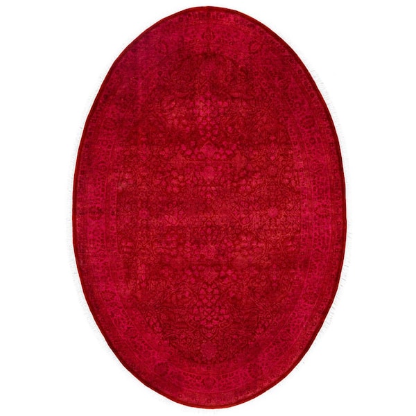 Overdyed Purple 5 ft. x 8 ft. Solid Wool Indoor Area Rug