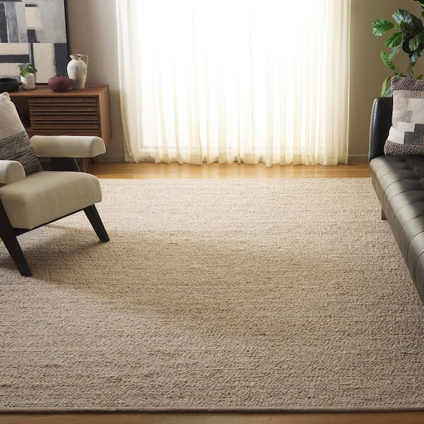 Natura 8 ft. x 10 ft. Beige Solid Distressed Area Rug