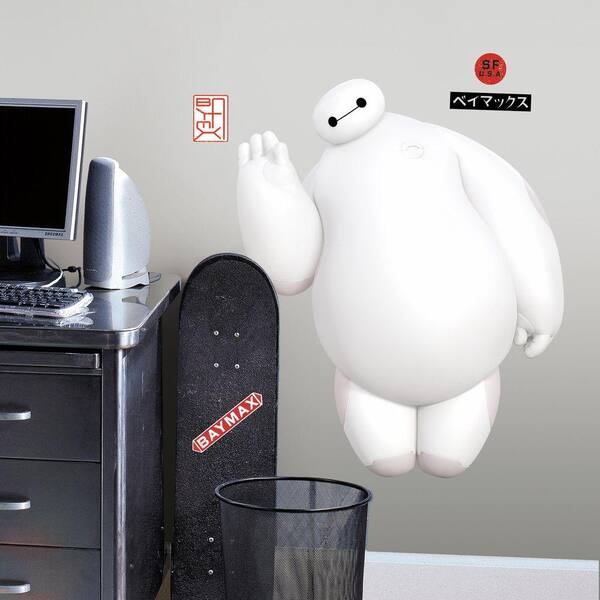 RoomMates 5 in. x 19 in. Big Hero 6 White Baymax Peel and Stick Giant Wall Decal (9-Piece)
