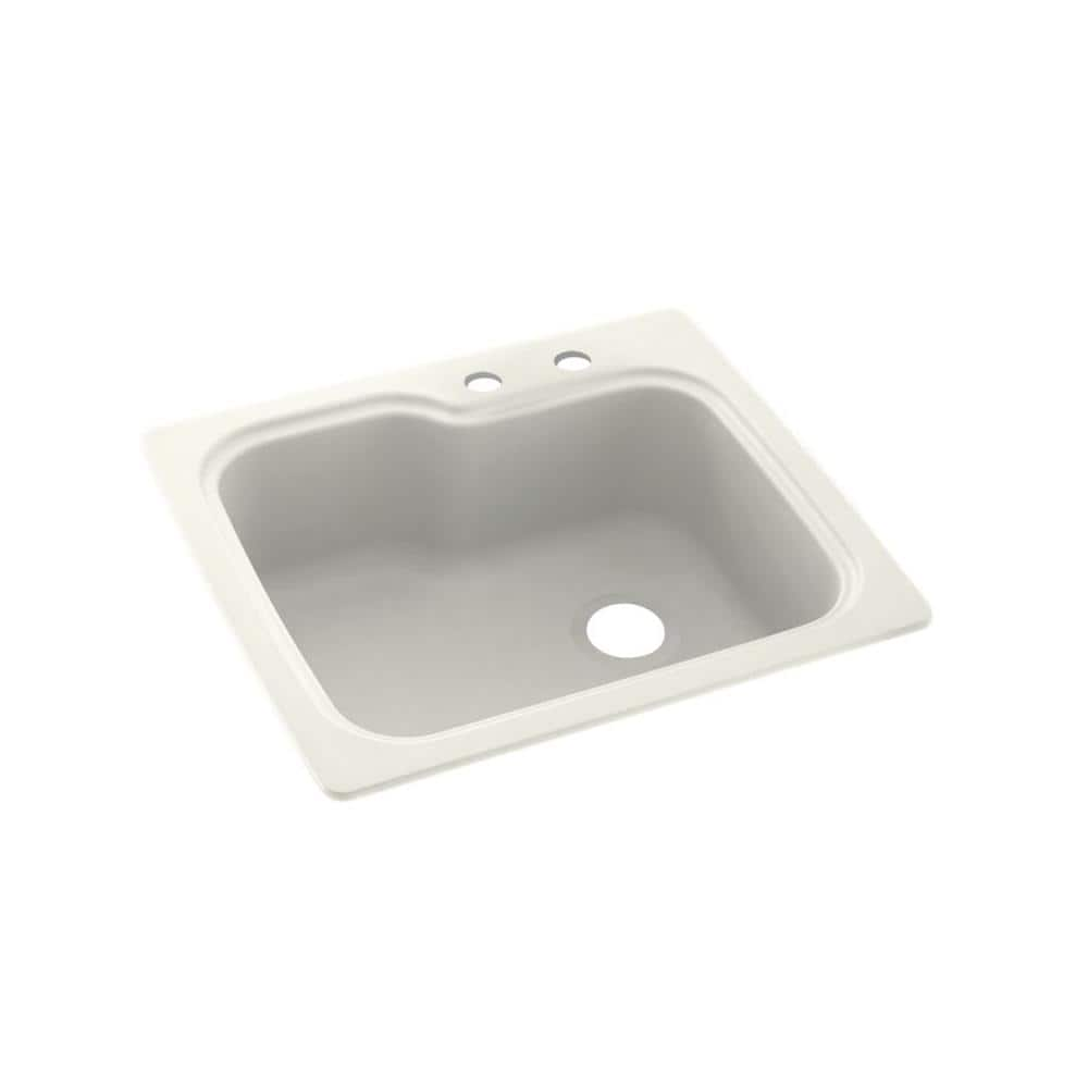 Swan Dual Mount Solid Surface 25 In X 22 In 2 Hole Single Bowl   Bisque Swan Drop In Kitchen Sinks Ks02522sb 018 2c 64 1000 