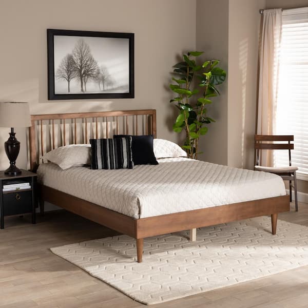 Baxton Studio Sora Ash Walnut King Platform Bed 18011111 9816HD