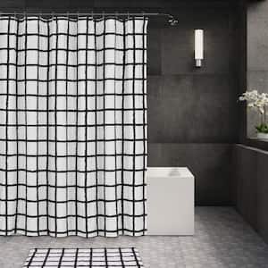 Maxwell Cotton Black Shower Curtain