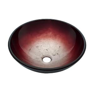 Cascade Vessel Sink in Ember Red with Faucet