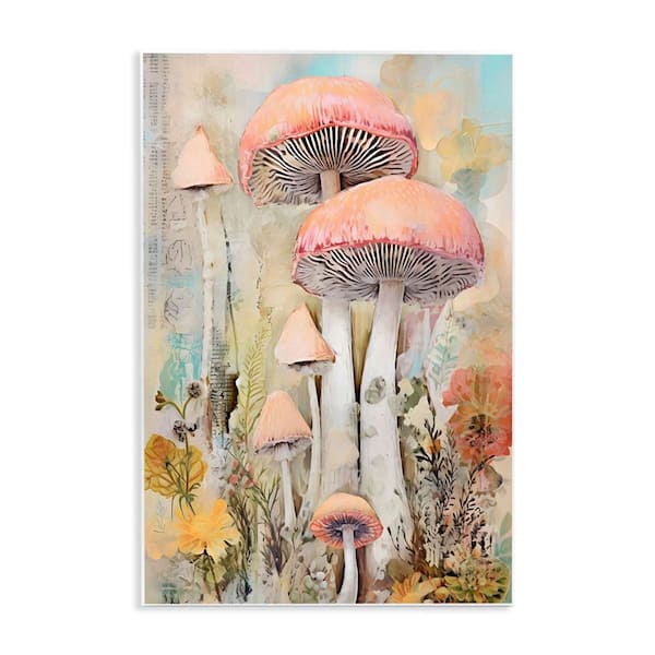 Stupell Industries Soft Collaged Mushrooms by LSR Design Studio Unframed Nature Graphic Art Print 19 in. x 13 in.