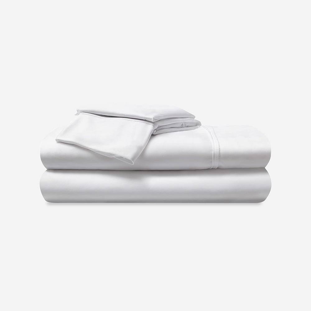 Bright White Twin XL Cotton Bamboo Sheet Set
