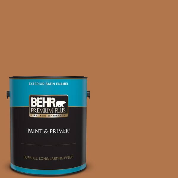 BEHR PREMIUM PLUS 1 gal. #PMD-41 Copper Mine Satin Enamel Exterior Paint & Primer