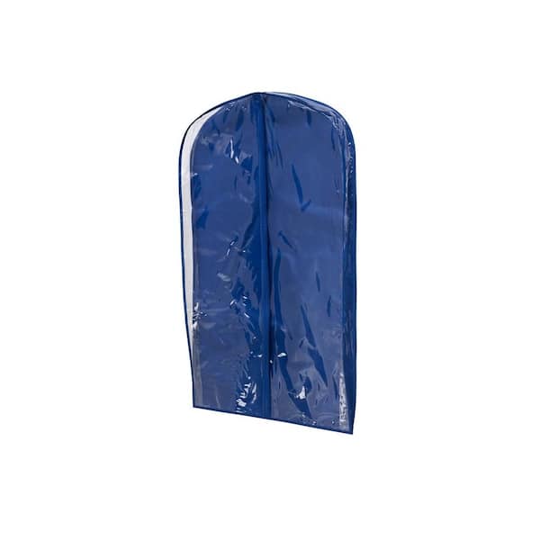 Honey-Can-Do Navy Polyester and Clear Vinyl Suit Bag (2-Pack)