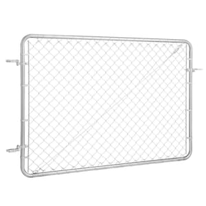 Chain Link Fence Gate, 72 x 48 in. Metal Adjustable Chain Link Fence Panel Fit 2.2-6 ft. (W) x 6 ft. (H) Rust-Resistant