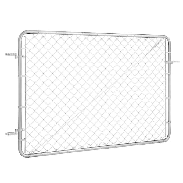 Chain Link Fence Gate, 72 x 48 in. Metal Adjustable Chain Link Fence Panel Fit 2.2-6 ft. (W) x 6 ft. (H) Rust-Resistant