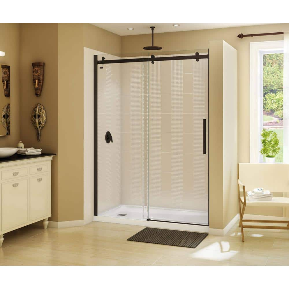 UPC 623163639346 product image for Halo 59 in. x 78-3/4 in. Frameless Sliding Shower Door in Dark Bronze | upcitemdb.com