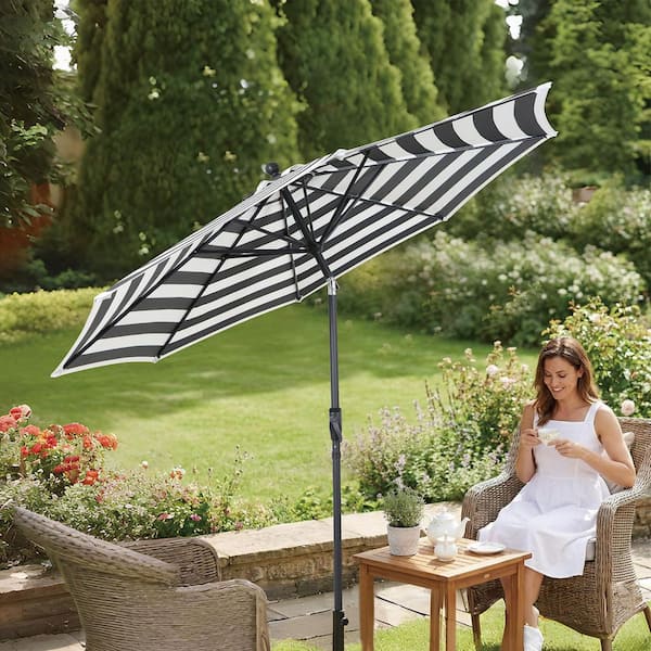 10ft solar led lighted patio umbrella w tilt adjustment amazon Best Choice Products 10ft Solar LED Lighted Patio Umbrella w/ Tilt Adjustment, UV-Resistant Fabric