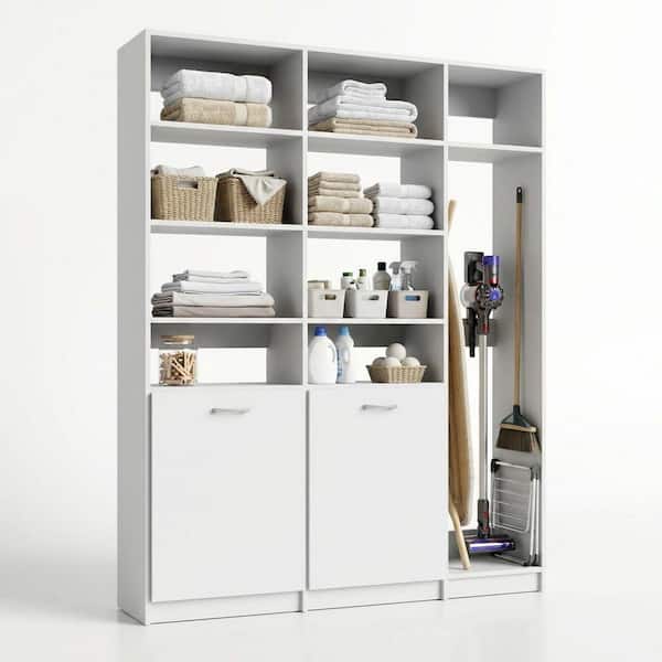 MODULAR CLOSETS Alto Laundry Room 61.5 in. W White 2-Shelf Tower