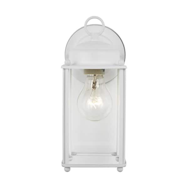 Generation Lighting New Castle 1-Light White Outdoor Wall Lantern