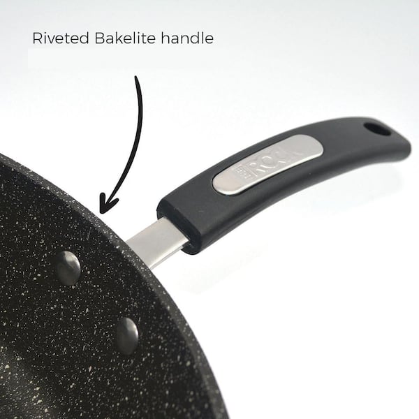 The Rock by Starfrit 030907-004-0000 12-In. Deep Fry Pan with Lid and Bakelite Handle