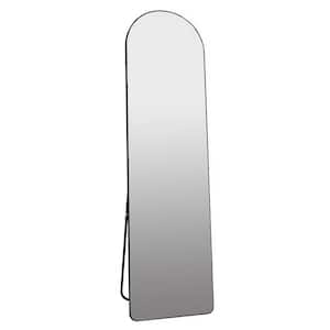 16.50 in. W x 59.80 in. H Metal Frame Arched Black Full Length Mirror