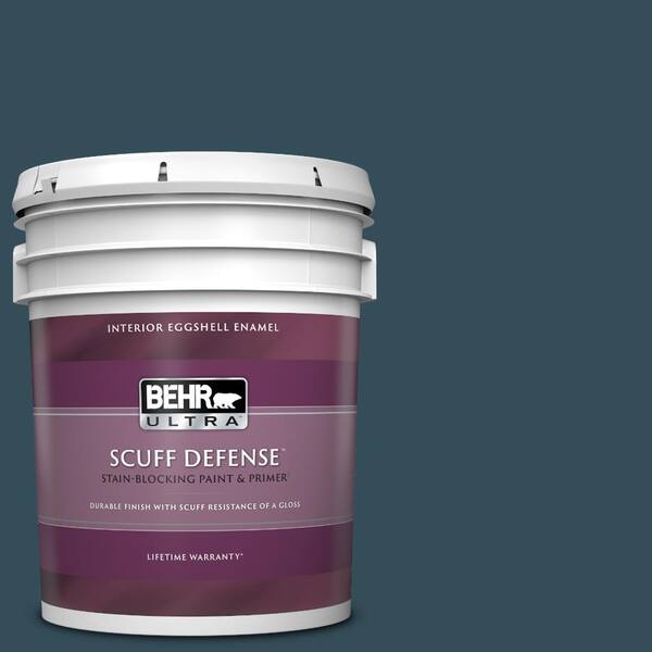BEHR ULTRA 5 gal. Home Decorators Collection #HDC-CL-28 Nocturne Blue Extra Durable Eggshell Enamel Interior Paint & Primer