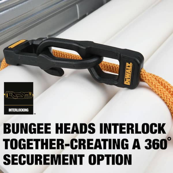 DEWALT 48 in. Round Bungee Cords with Interlock Coated Metal Hooks