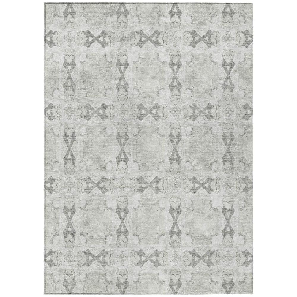 Ivory and Gray 9 ft. x 12 ft. Woven Floral;Medallion Rectangle Indoor/Outdoor Area Rug price history on PriceWatchPro
