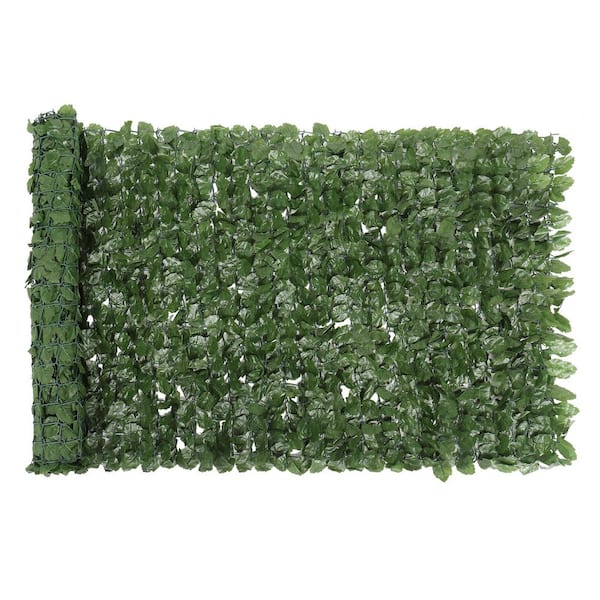 Cisvio 1 in. x 1M x 2.4M Outdoor Fence Maple Leaf Artificial Dark Green Maple Leaves Wall Decoration Fencing Panel