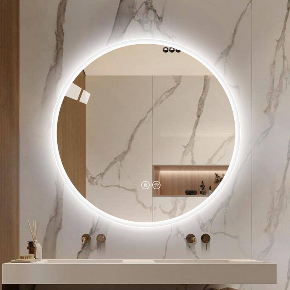 23.6 in. x23.6 in. Anti-Fog Bathroom Vanity Mirror with Light Dimmable 3 Colors Temperature Memory Function, Silver price history on PriceWatchPro