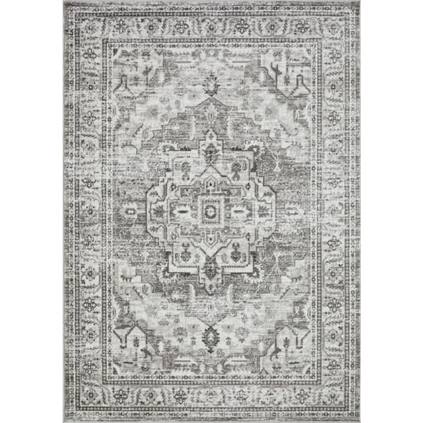 LOOMAKNOTI Rhane Alvner Cream 9 ft. 10 in. x 12 ft. 10 in. Oriental Polypropylene Area Rug