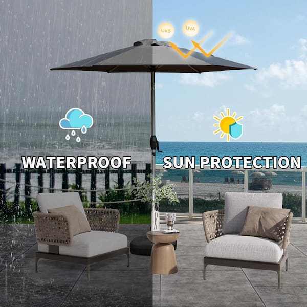 glucksteinhome market patio umbrella with led lights Blissun 7.5 ft Solar Umbrella, 18 Lighted Umbrella, Table Umbrella, Cerulean : Patio, Lawn & Garden to illuminate your evening gettogethers for extra practicality and convenience Lighted Patio Umbrellas for Enjoying