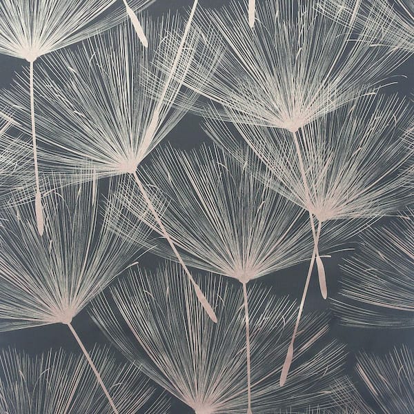 Arthouse Kazue Metallic Grey Dandelion Wallpaper Sample