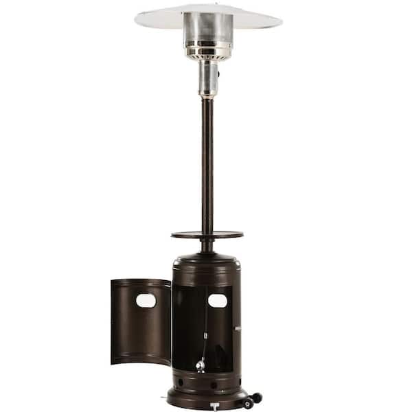 maocao hoom 48000 BTU Propane Metal Mushroom Patio Heater with Adjustable Table and Moving Wheels