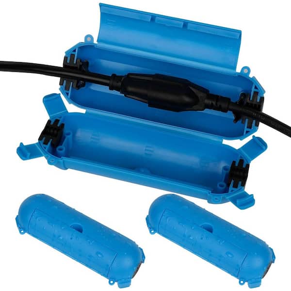 Compact 2.3 in. x 7.1 in. x 2.3 in. Rubber Blue 1-Gang Outdoor Extension Cord Safety Cover (3-Pack)